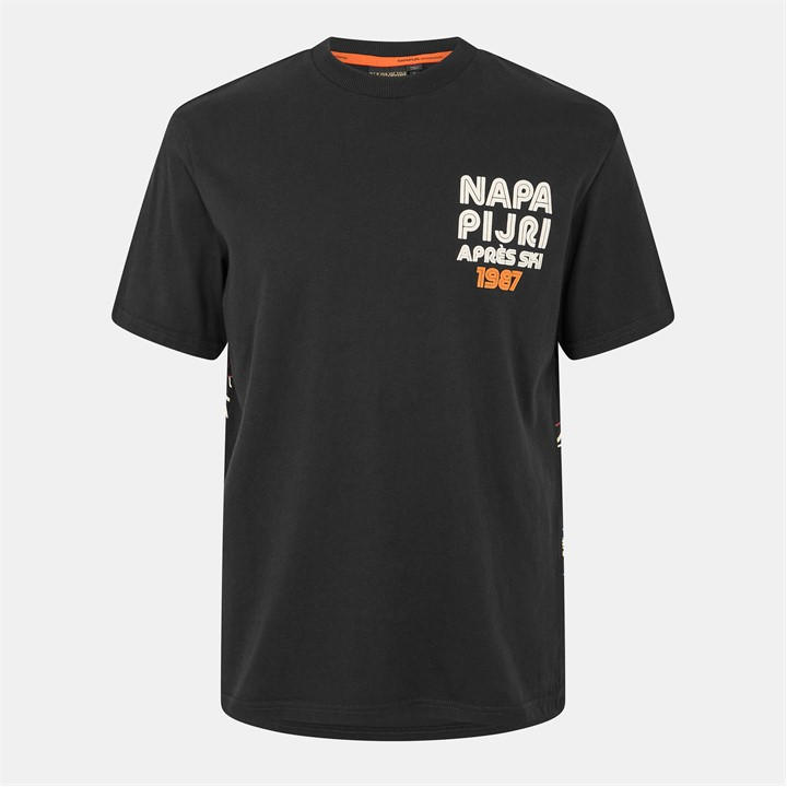 Napapijri Men' Black -Fiemme Tee in Size S, Sports Direct