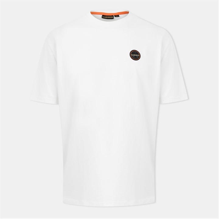 Napapijri Men's White Badge Short Sleeve T-Shirt in Size M, Sports Direct