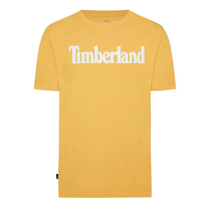 Timberland Men's Yellow Northwood Wordmark T-Shirt in Size L, Sports Direct