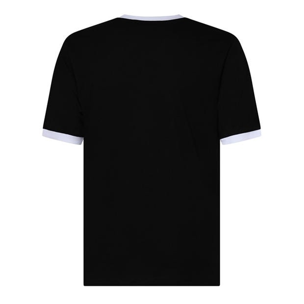 Black / White - Fila - Mens Aster Graphic Logo Ringer T-Shirt
