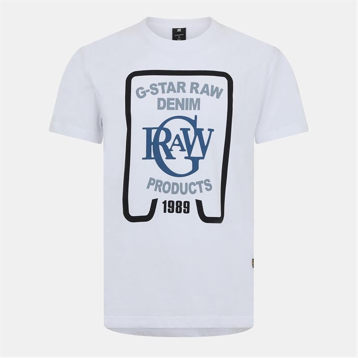 G Star Men's White Raw T-Shirt in Size XS, Sports Direct