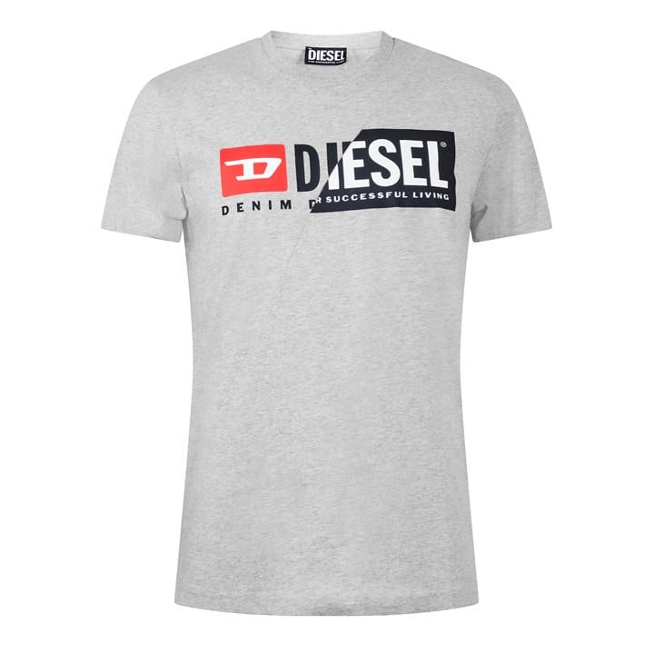 Diesel Men' White T-Diego-Cuty T-Shirt in Size S, Sports Direct