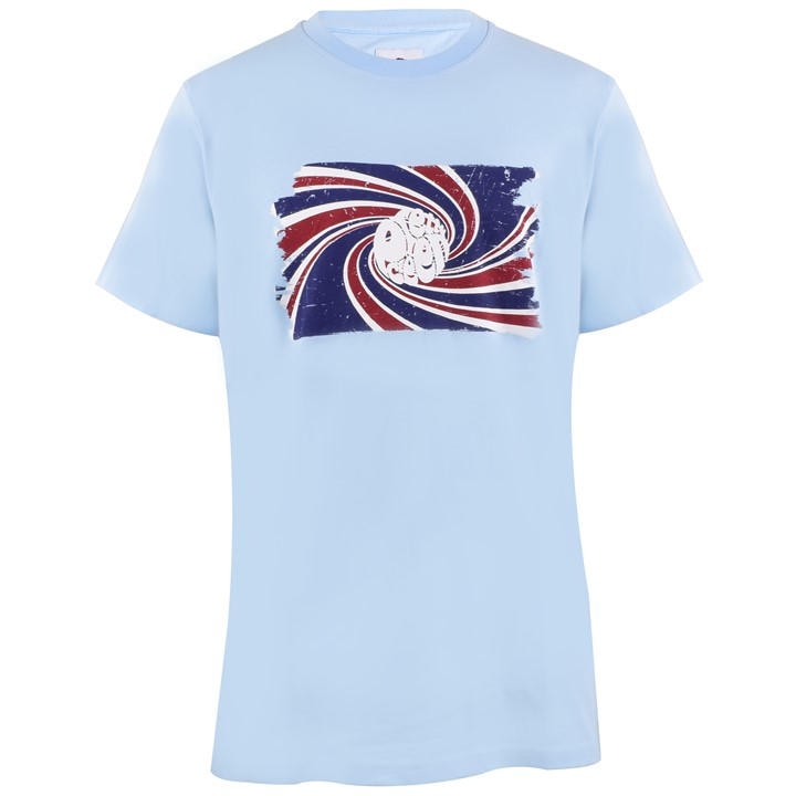 Pretty Green Men' Blue Pg Swirl Logo Regular Fit T-Shirt in Size S, Sports Direct