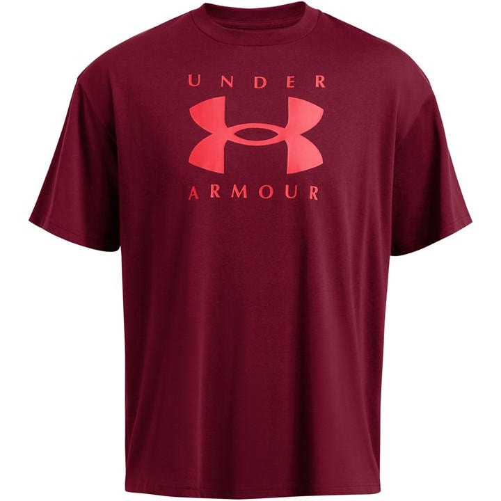 Under Armour Men's Red Heavyweight Branded Short-Sleeve T-Shirt in Size M, Sports Direct