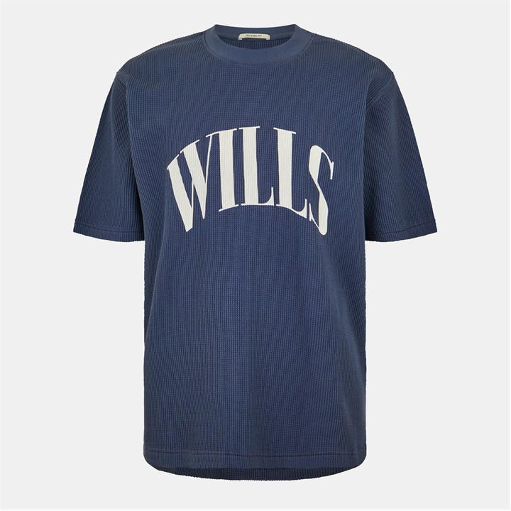 Jack Wills Men's Blue Jw Waffle Graphic Regular Fit T-Shirt in Size M, Sports Direct