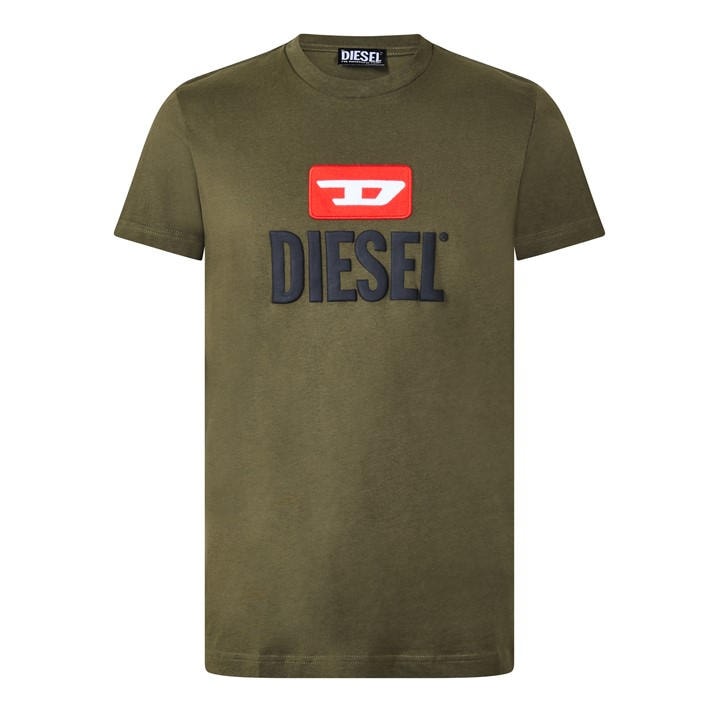 Diesel Men' Green T-Diego New D Logo T-Shirt in Size S, Sports Direct