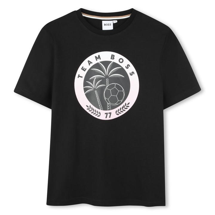 Boss Boys Black Kids' Palm Logo T-Shirt in Size 11 - 12 Years, Sports Direct