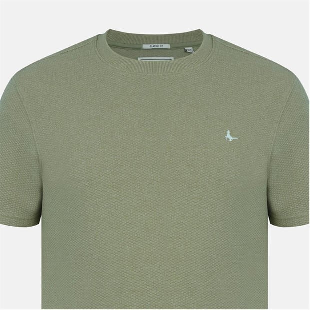 Sage Green - Jack Wills - Men's JW Bubble Texture Cotton Short Sleeve Crew Neck Oversized T-Shirt