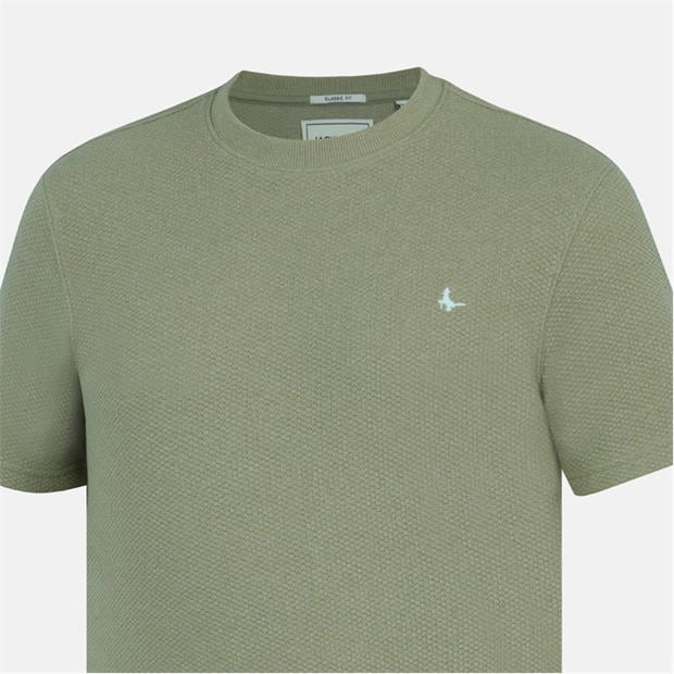 Sage Green - Jack Wills - Men's JW Bubble Texture Cotton Short Sleeve Crew Neck Oversized T-Shirt