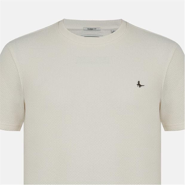 Beige - Jack Wills - Men's JW Bubble Texture Cotton Short Sleeve Crew Neck Oversized T-Shirt