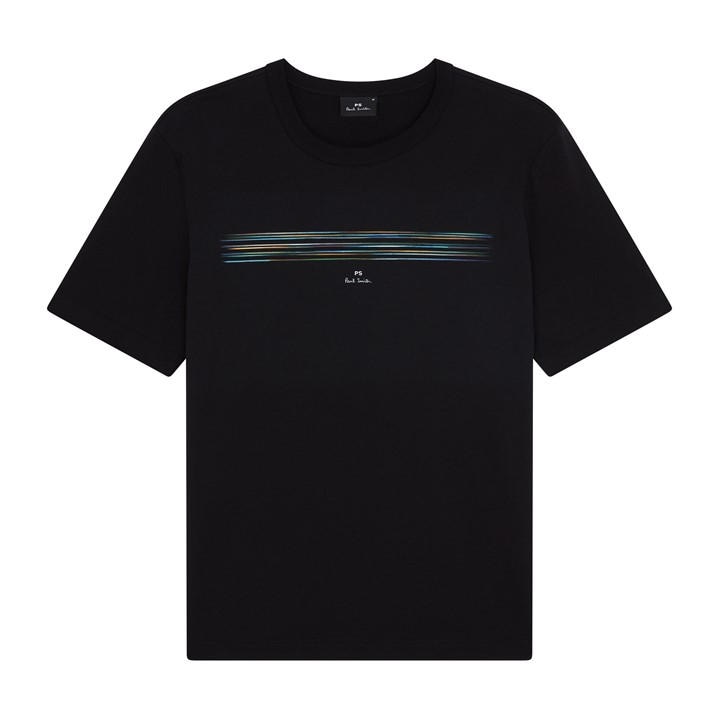 Ps Paul Smith Men' Black Pinstripe T-Shirt in Size S, Sports Direct
