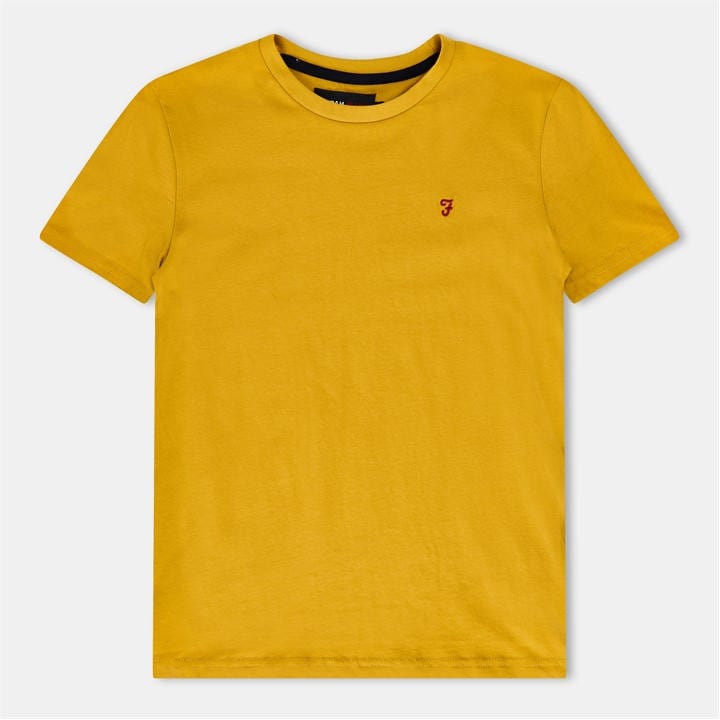 Farah  Kids Yellow ' Denny Short Sleeve T-Shirt in Size 5 - 6 Years, Sports Direct