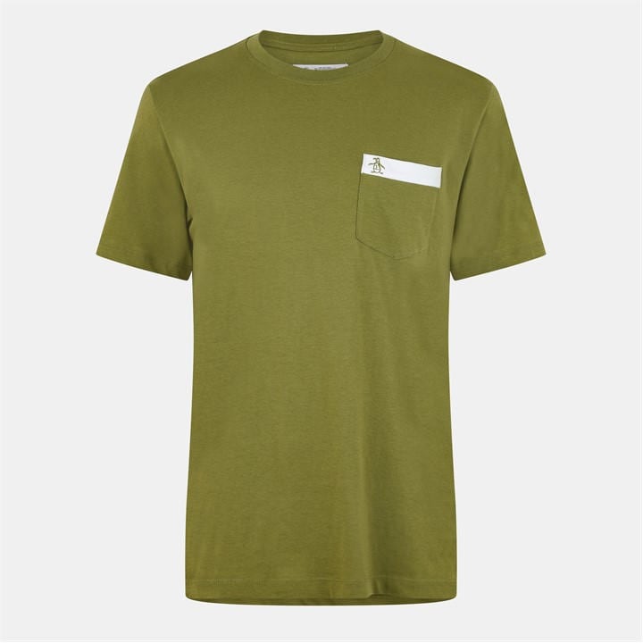 Original Penguin Men's Green Pocket T-Shirt in Size L, Sports Direct