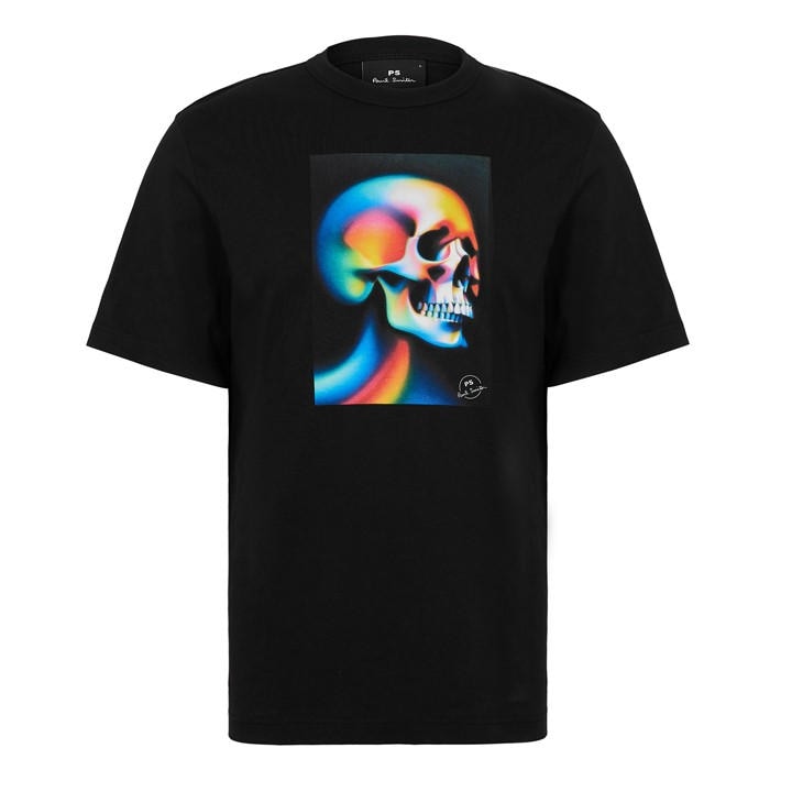 Ps Paul Smith Men's Black Skull Graphic T-Shirt in Size L, Sports Direct