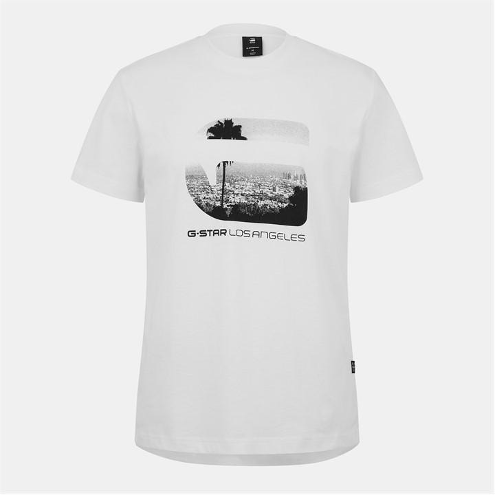 G Star Men's White La T-Shirt in Size 2XS, Sports Direct