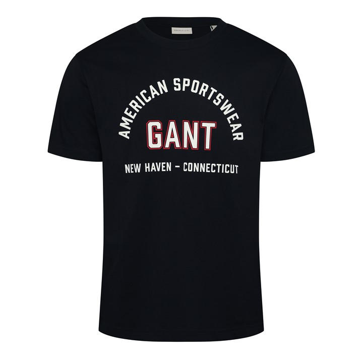 Gant Men's Black Printed Graphic T-Shirt in Size M, Sports Direct