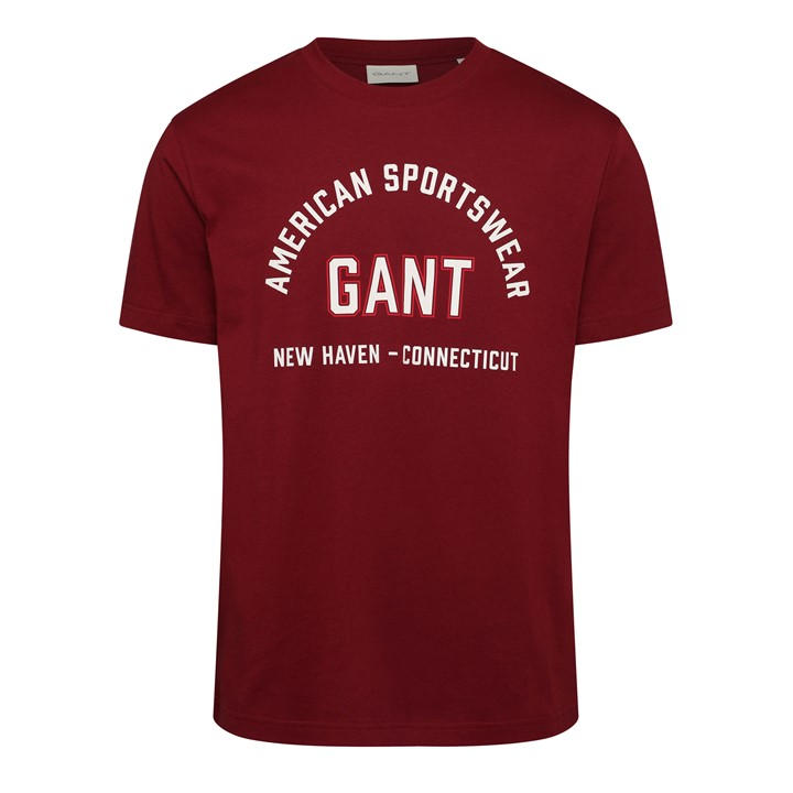 Gant Men' Red Printed Graphic T-Shirt in Size S, Sports Direct