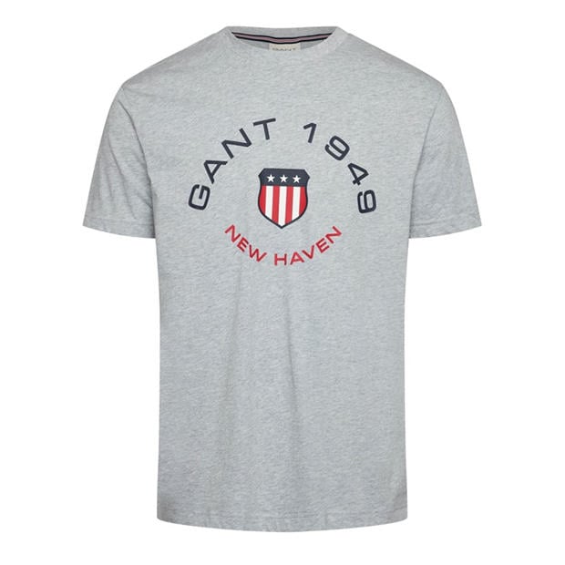 Light Grey - Gant - Men's Graphic T-Shirt