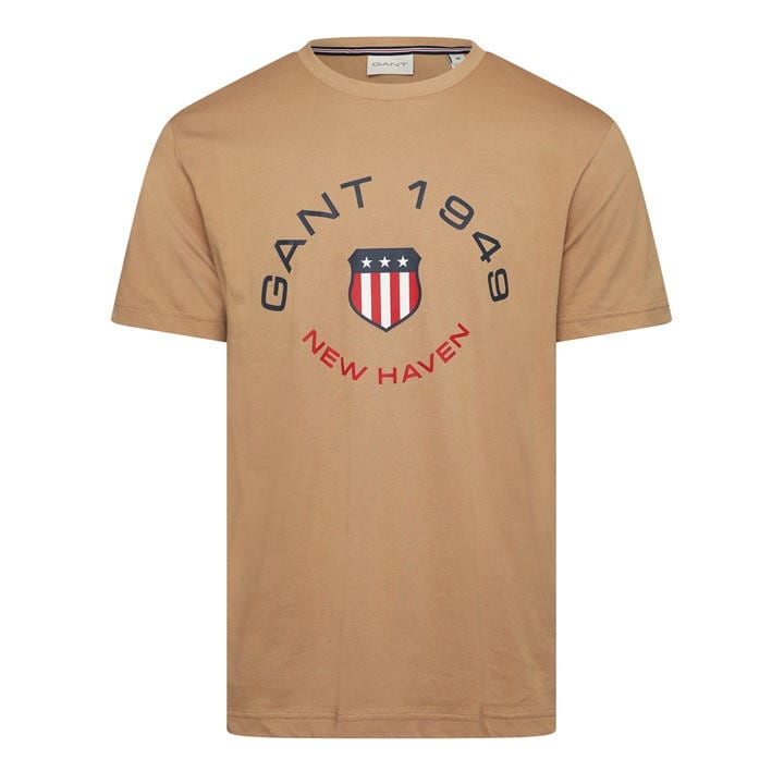 Gant Men's Beige Graphic T-Shirt in Size XL, Sports Direct