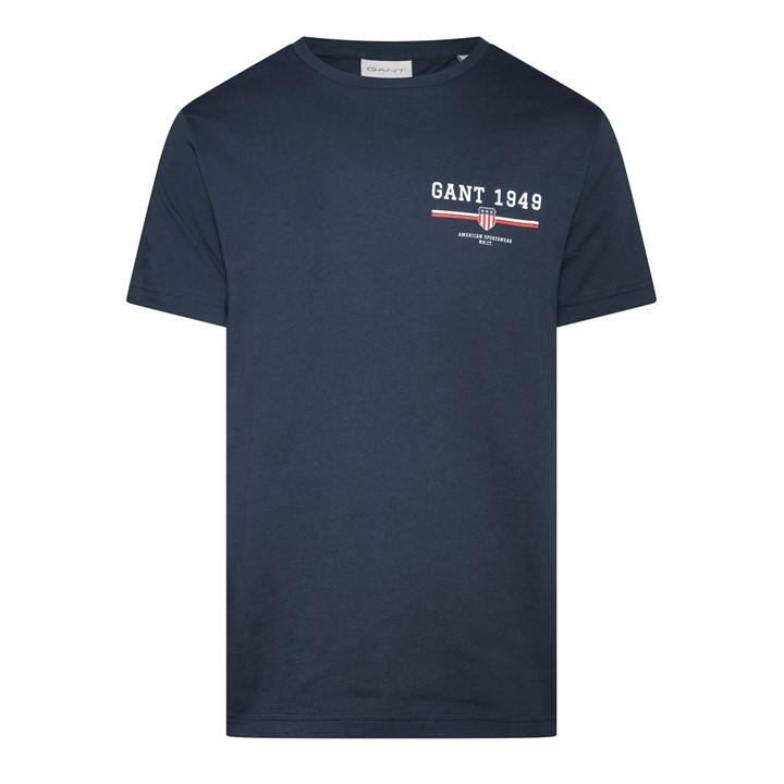 Gant Men' Blue Graphic T-Shirt in Size S, Sports Direct