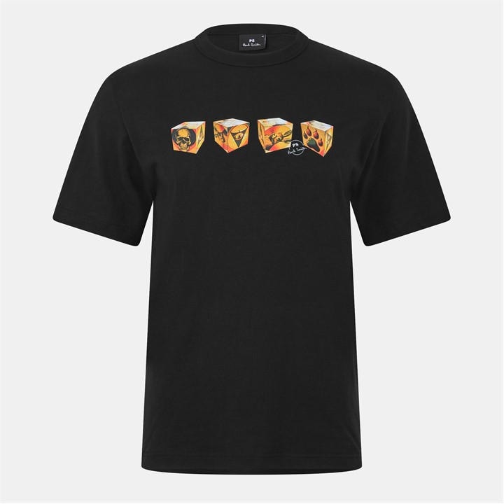 Ps Paul Smith Men's Black Cube Graphic T-Shirt in Size M, Sports Direct