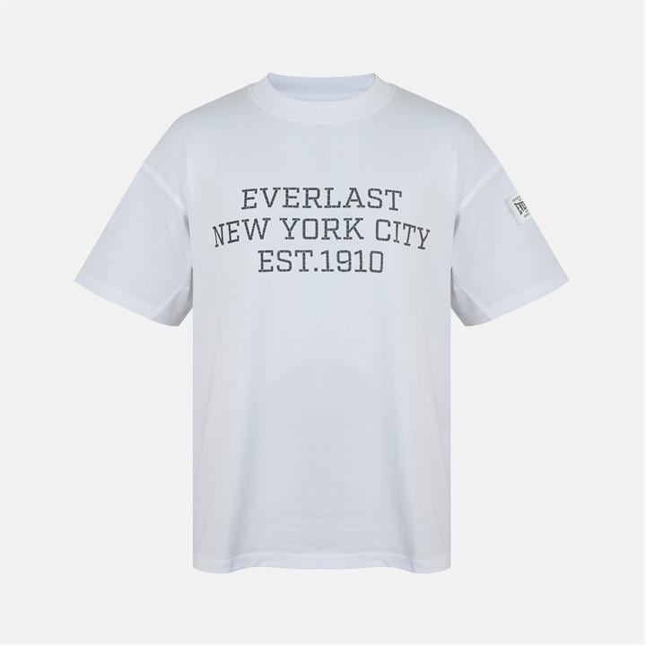 Everlast Men's White Nyc Logo Oversized T-Shirt in Size L, Sports Direct