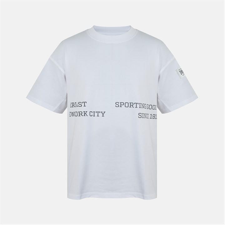 Everlast Men's White Nyc Linear Oversized T-Shirt in Size L, Sports Direct