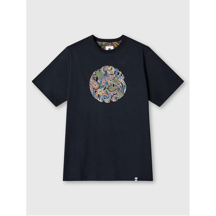 Pretty Green Men's Black Pg House Paisley Regular Fit T-Shirt in Size 2XL, Sports Direct