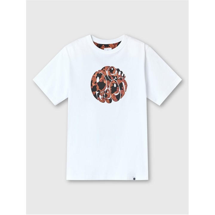 Pretty Green Men's White Pg Brindle Logo Regular Fit T-Shirt in Size XL, Sports Direct