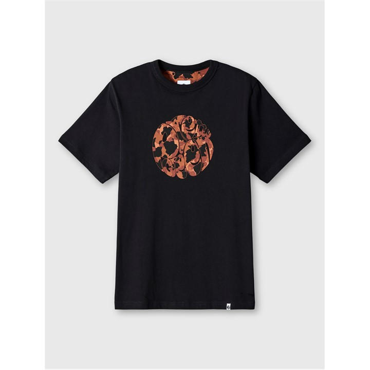 Pretty Green Men' Black Pg Brindle Logo Regular Fit T-Shirt in Size S, Sports Direct