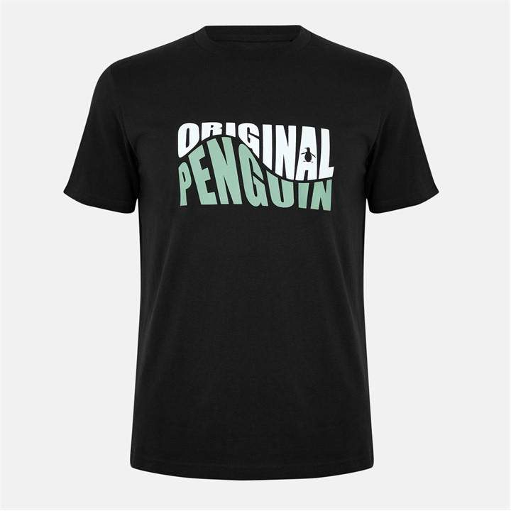 Original Penguin Men's Black Crew Neck Short Sleeve T-Shirt in Size M, Sports Direct