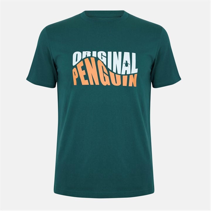 Original Penguin Men' Green Crew Neck Short Sleeve T-Shirt in Size S, Sports Direct