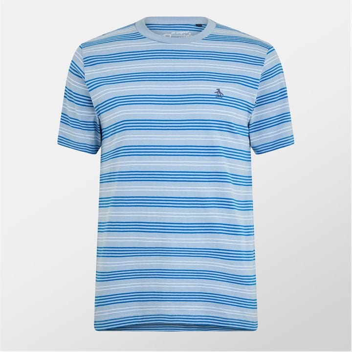 Original Penguin Men's Regular Fit Stripe T-Shirt - Classic Blue - Small - Image 2