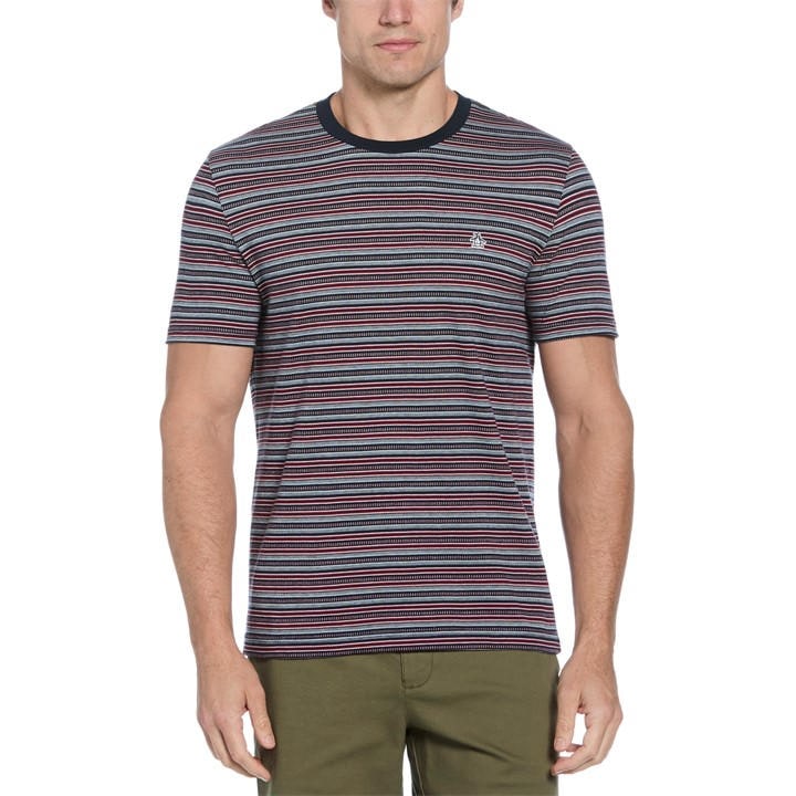 Original Penguin Men' Blue Op Striped T-Shirt in Size S, Sports Direct