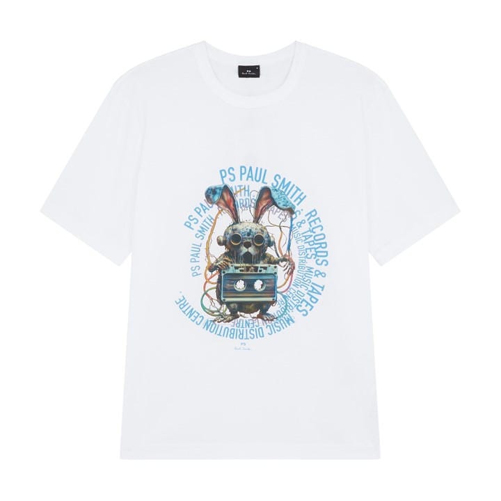 Ps Paul Smith Men's White Bunny Graphic Tee in Size M, Sports Direct
