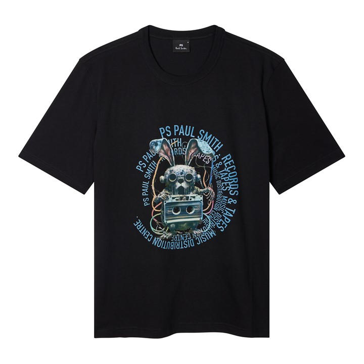 Ps Paul Smith Men's Black Bunny Graphic Tee in Size M, Sports Direct