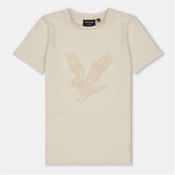 Lyle And Scott Boys Cream Kids' Big Logo Regular Fit T-Shirt, Sports Direct