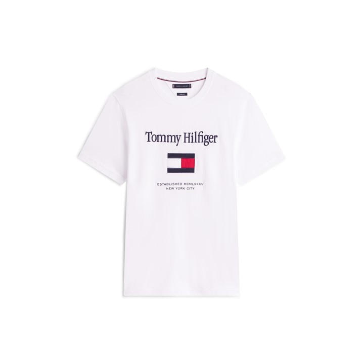 Tommy Hilfiger Men's White Embro Flag T-Shirt in Size XL, Sports Direct