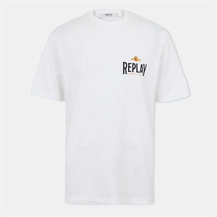 Replay Men's White Aspen Regular Fit T-Shirt in Size XL, Sports Direct