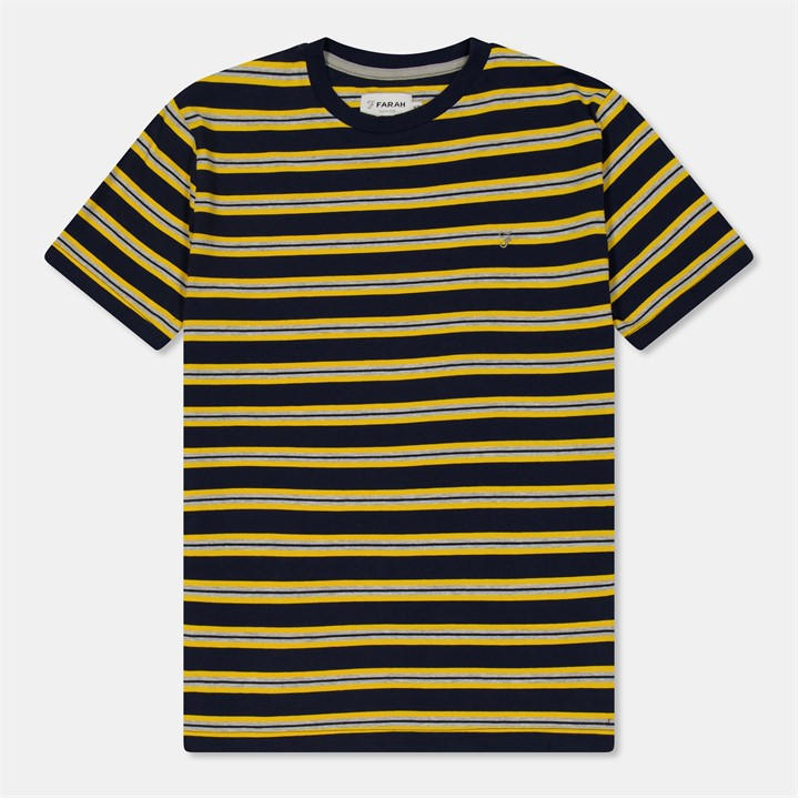 Farah  Kids  ' Tobago Stripe Short Sleeve T-Shirt in Size 5 - 6 Years, Sports Direct