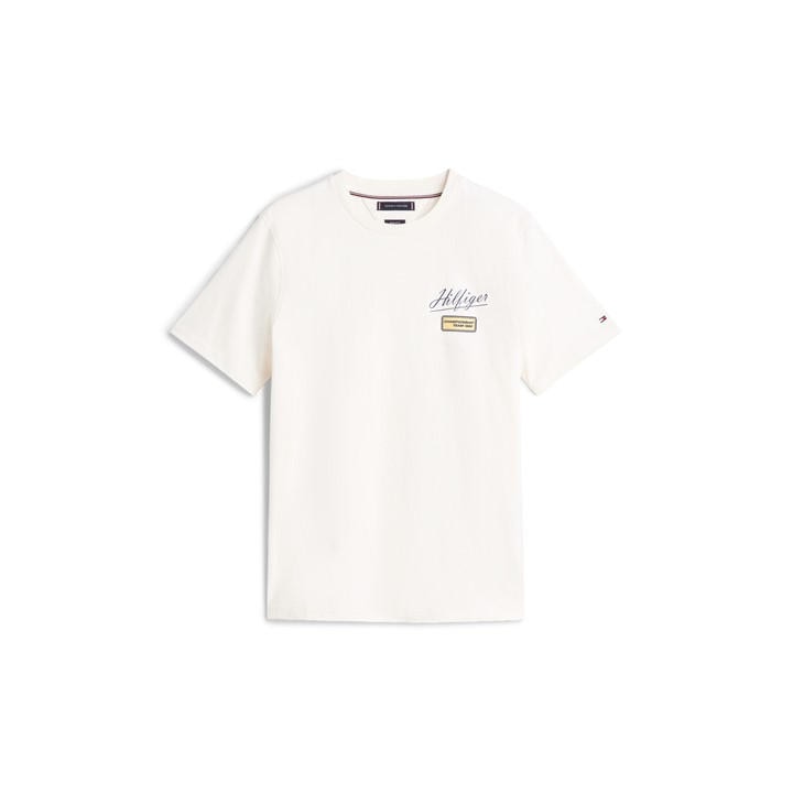 Tommy Hilfiger Men's Cream Modern Athletic Badge T-Shirt in Size M, Sports Direct