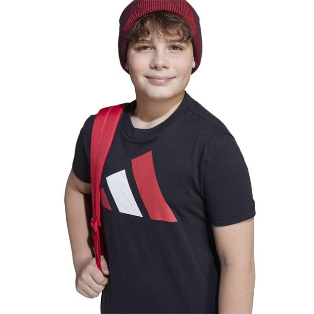 Black/Pure Ruby - adidas - Kids' T-Shirt