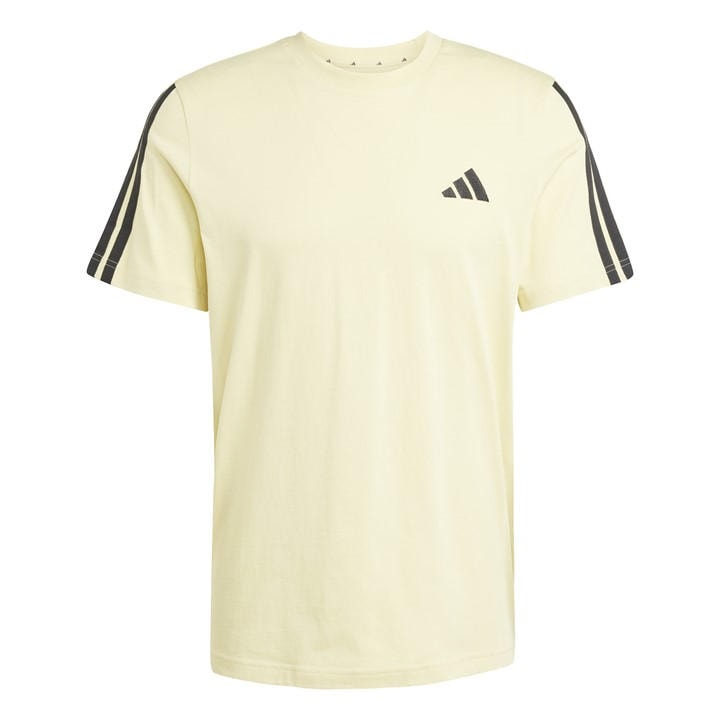 Adidas Men' Yellow Essentials 3-Stripes T-Shirt in Size S, Sports Direct