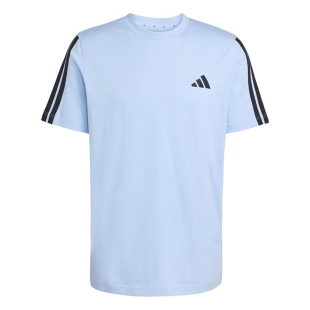 Glow Blue - adidas - Essentials 3-Stripes T-Shirt Mens