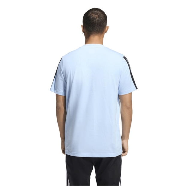 Glow Blue - adidas - Essentials 3-Stripes T-Shirt Mens