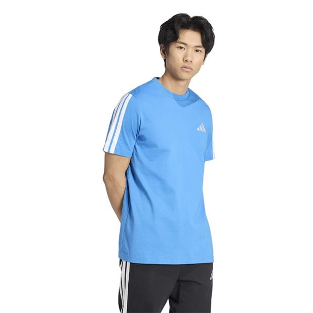 Ray Blue - adidas - Essentials 3-Stripes T-Shirt Mens
