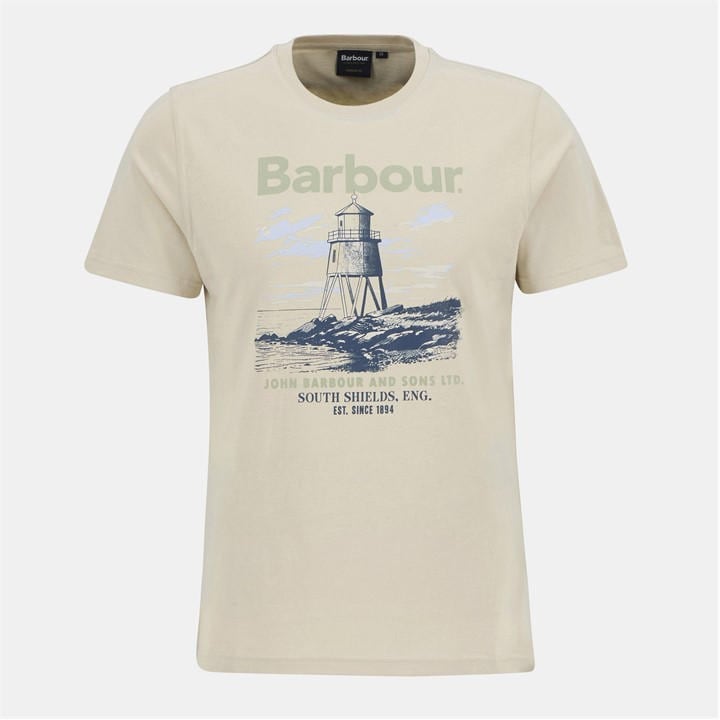 Barbour Men's Beige Harbourside T-Shirt in Size 2XL, Sports Direct