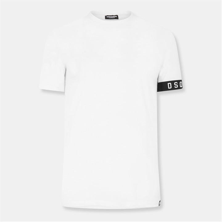 Dsquared2 Men's White Dsq Band Logo Slim Fit T-Shirt in Size XL, Sports Direct