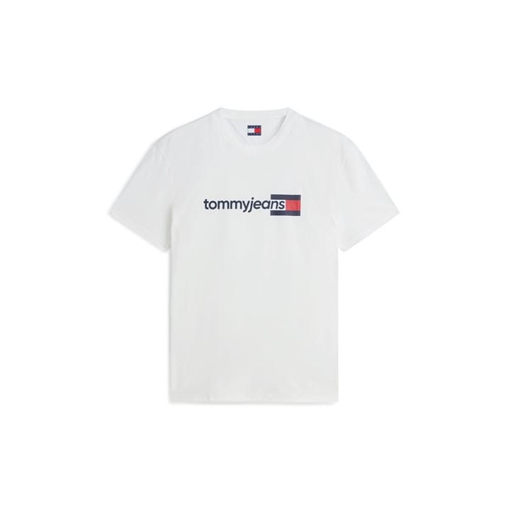 Tommy Jeans Men's White T-Shirt in Size XL, Sports Direct