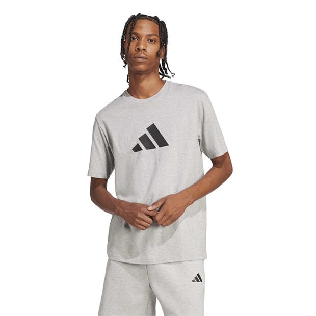 Medium Grey Hea - adidas - Men's 3 Bar T-Shirt
